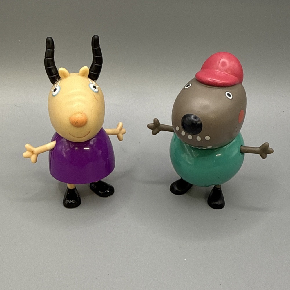 1 Madame Gazelle & 1 Grandad Danny Dog Peppa Pig Rare Figures 2003